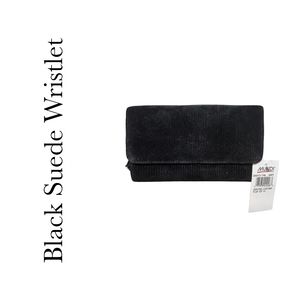 NWT Black Suede Wristlet